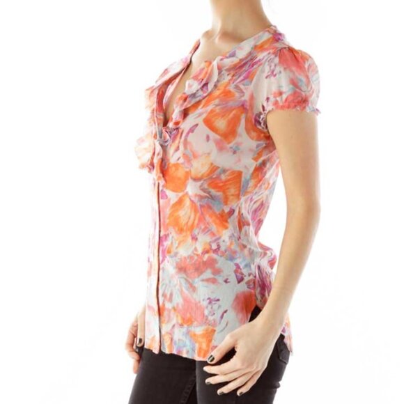 Weston Wear Multicolor Ruffled Flower Blouse - Picture 2 of 3